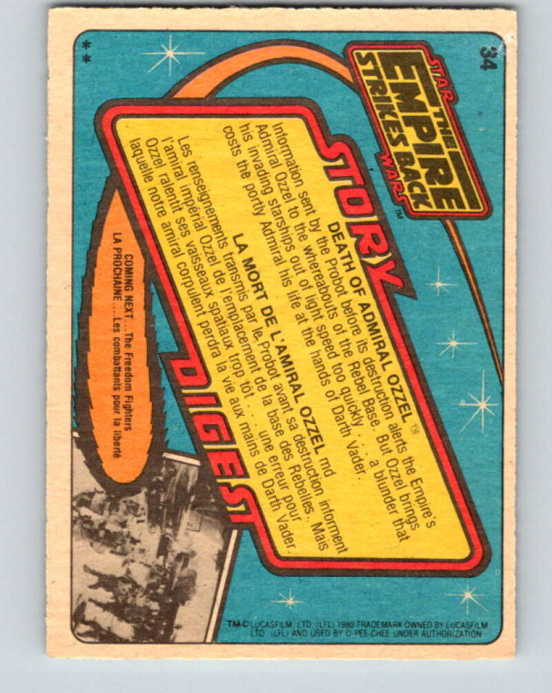 1980 OPC The Empire Strikes Back #34 Death of Admiral Ozzel V42844