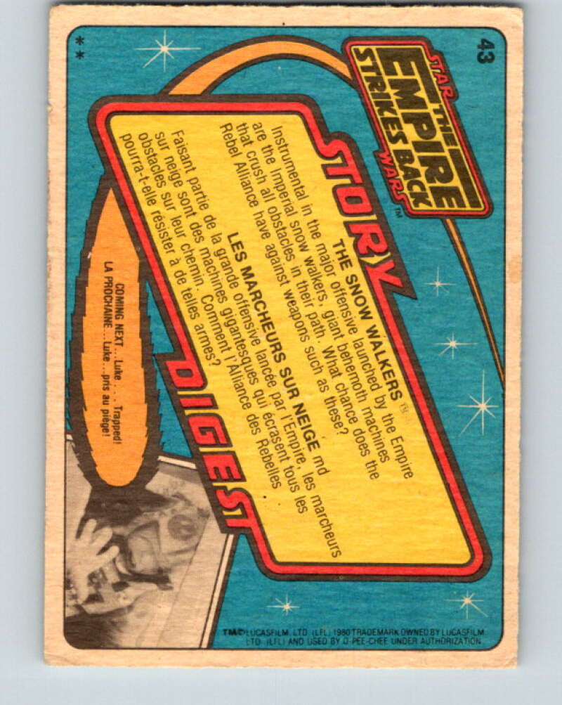 1980 OPC The Empire Strikes Back #43 The Snow Walkers V42872