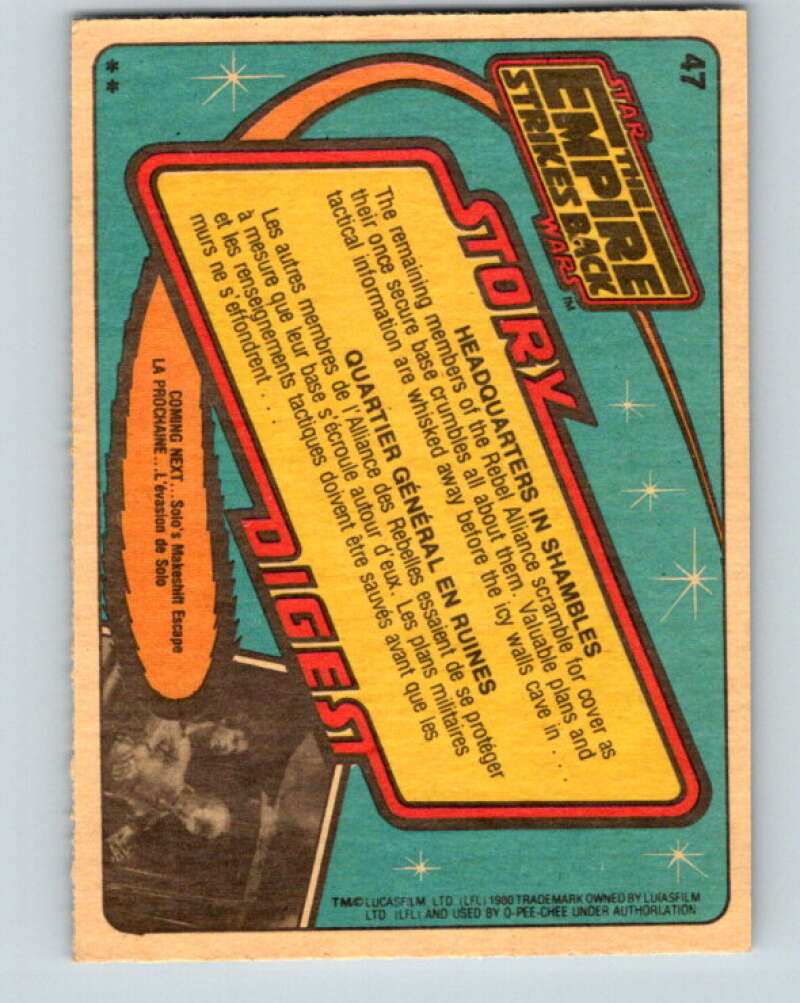 1980 OPC The Empire Strikes Back #47 Headquarters in Shambles V42881