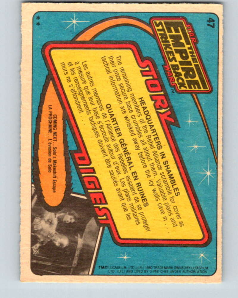 1980 OPC The Empire Strikes Back #47 Headquarters in Shambles V42883