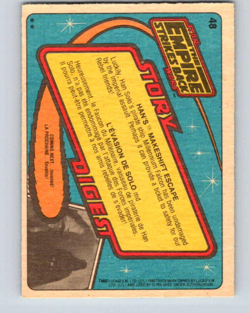 1980 OPC The Empire Strikes Back #48 Solo's Makeshift Escape V42884