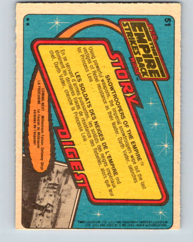 1980 OPC The Empire Strikes Back #51 Snowtroopers of the Empire V42893