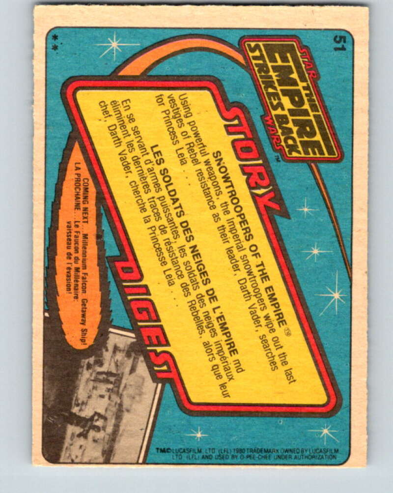 1980 OPC The Empire Strikes Back #51 Snowtroopers of the Empire V42894