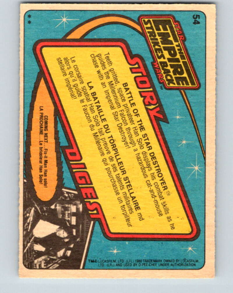 1980 OPC The Empire Strikes Back #54 Battle of the Star Destroyer V42897