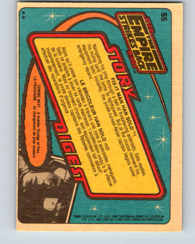 1980 OPC The Empire Strikes Back #55 Fix-It Man Han Solo! V42899
