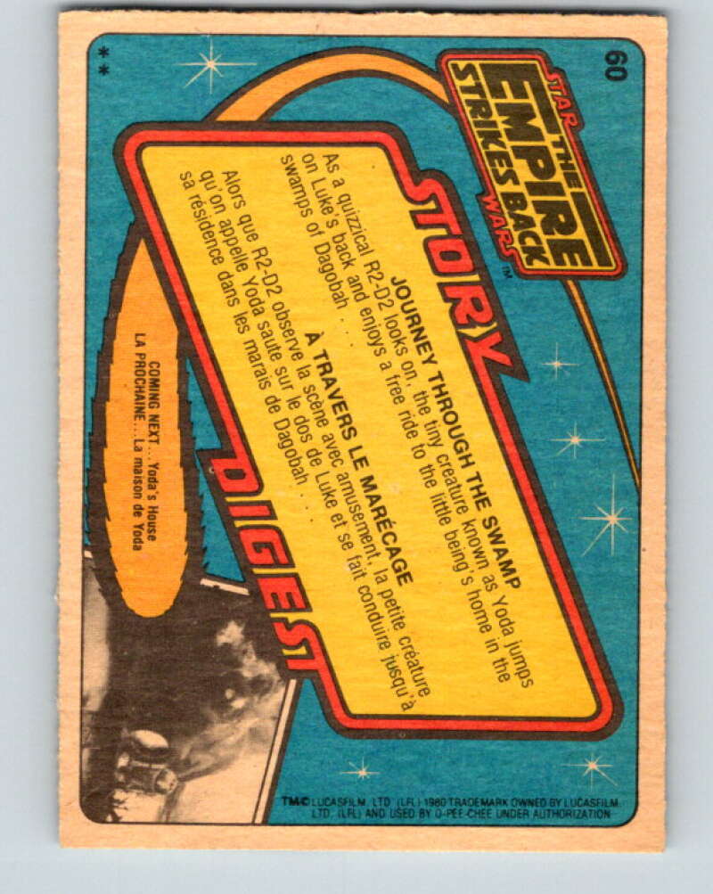 1980 OPC The Empire Strikes Back #60 Journey Through the Swamp V42913