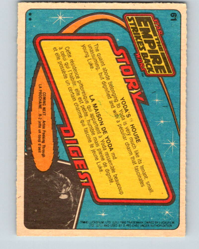 1980 OPC The Empire Strikes Back #61 Yoda's House V42916