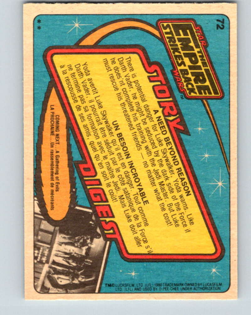 1980 OPC The Empire Strikes Back #72 A Need Beyond Reason V42962