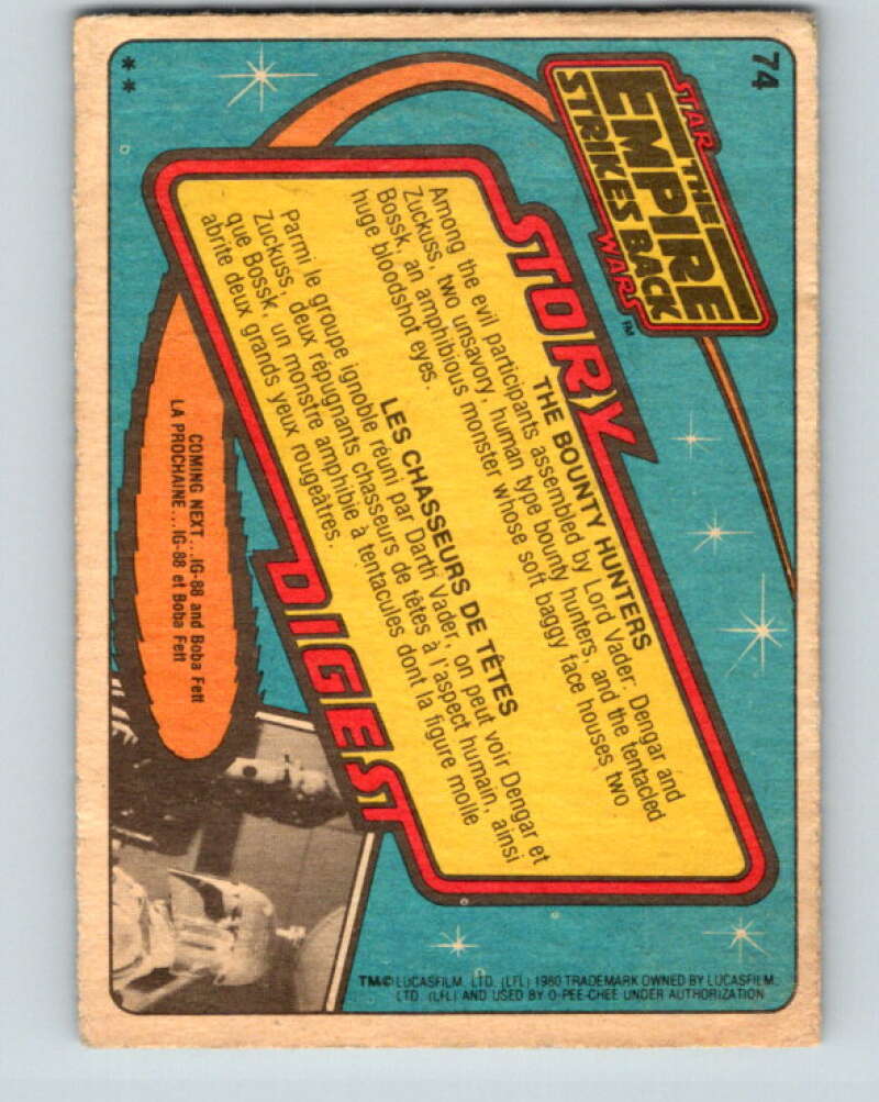 1980 OPC The Empire Strikes Back #74 The Bounty Hunters V42967