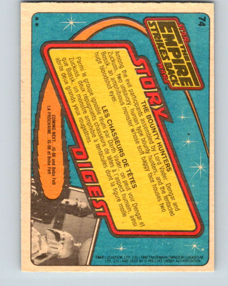 1980 OPC The Empire Strikes Back #74 The Bounty Hunters V42969