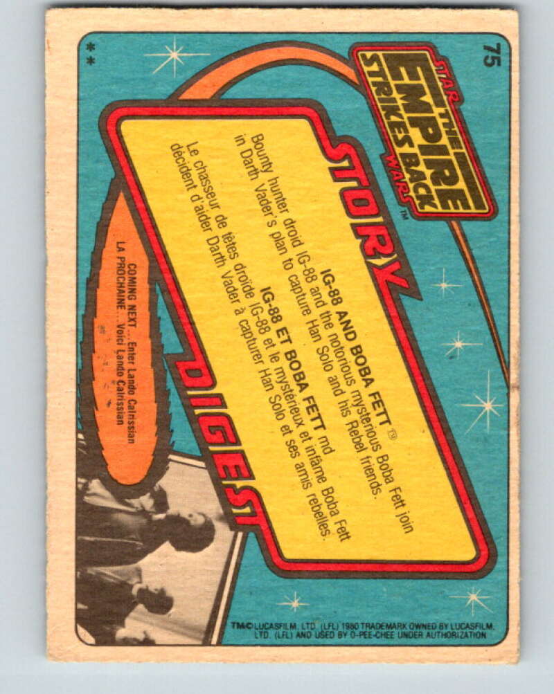 1980 OPC The Empire Strikes Back #75 IG-88 and Boba Fett V42971