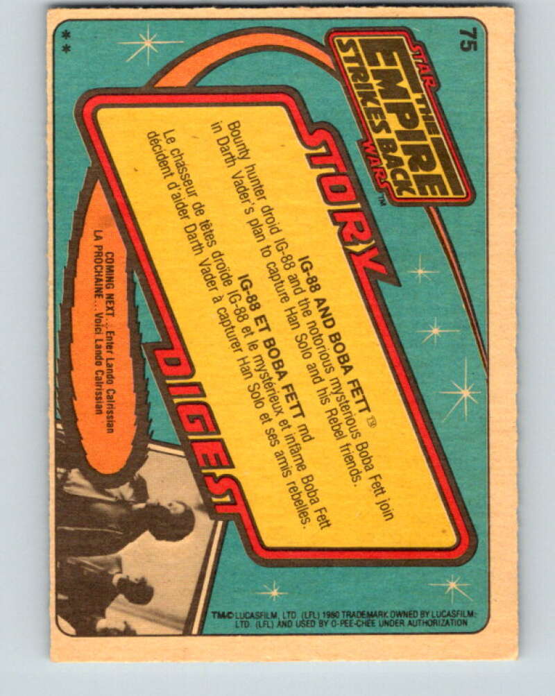 1980 OPC The Empire Strikes Back #75 IG-88 and Boba Fett V42973