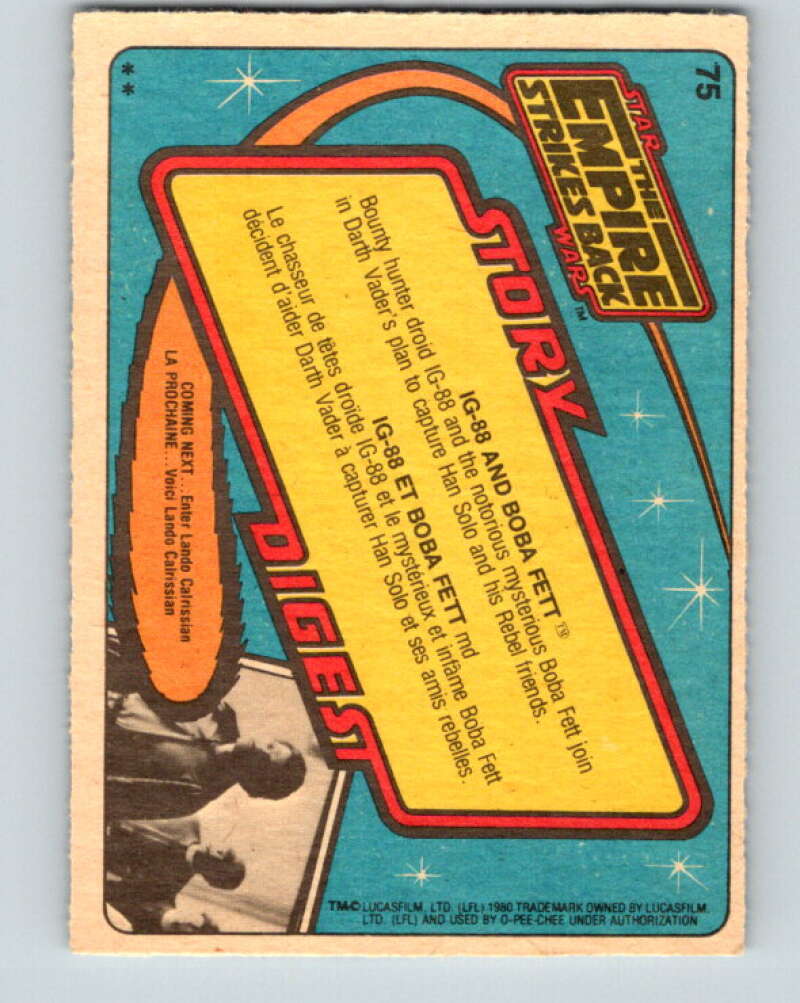 1980 OPC The Empire Strikes Back #75 IG-88 and Boba Fett V42974