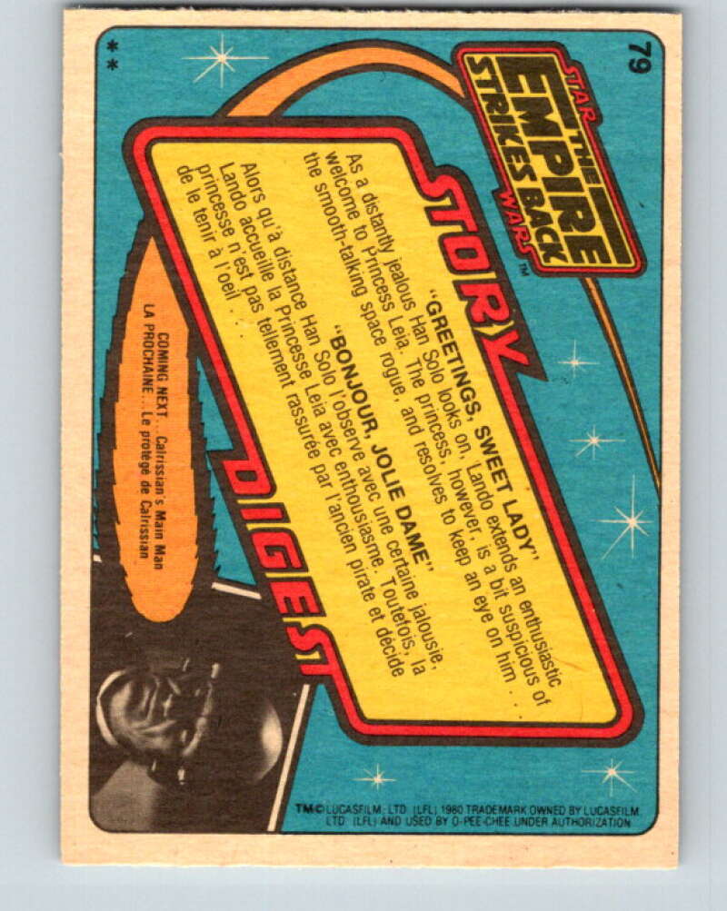 1980 OPC The Empire Strikes Back #79 Greetings/Sweet Lady V42986