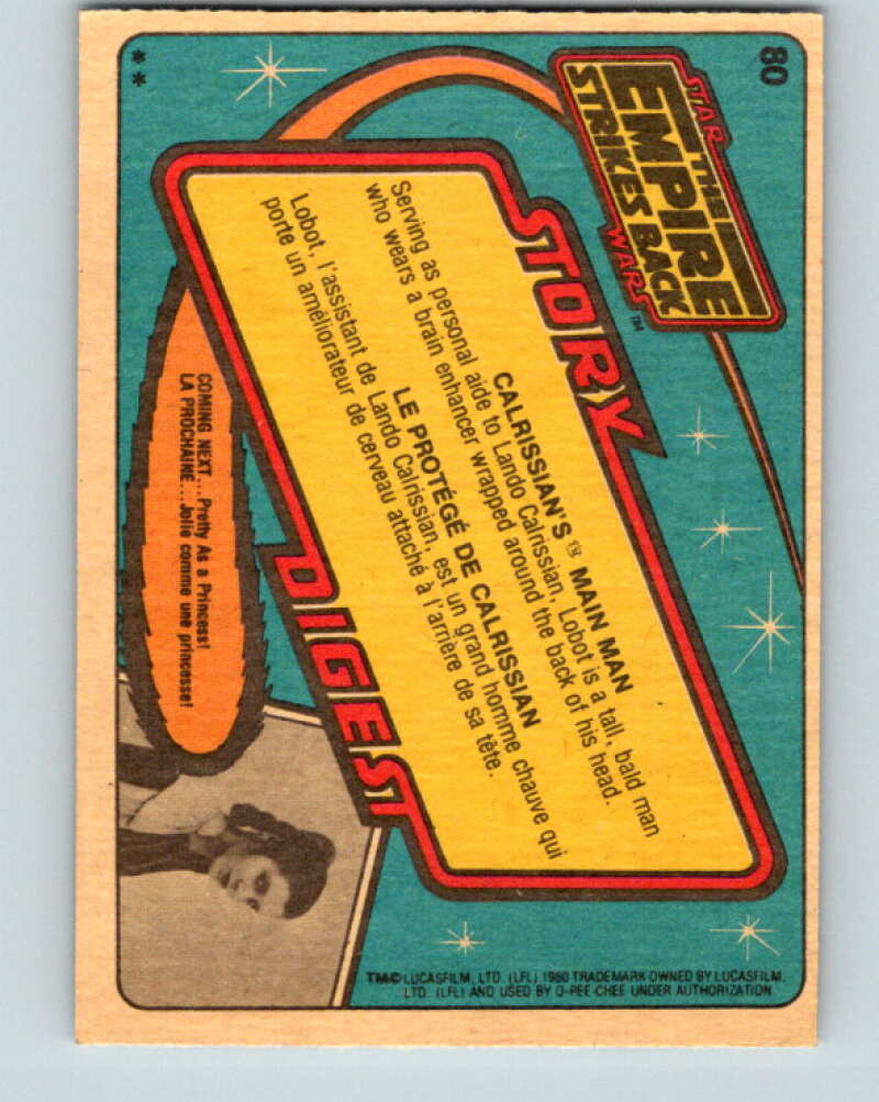 1980 OPC The Empire Strikes Back #80 Calrissian's Main Man V42988