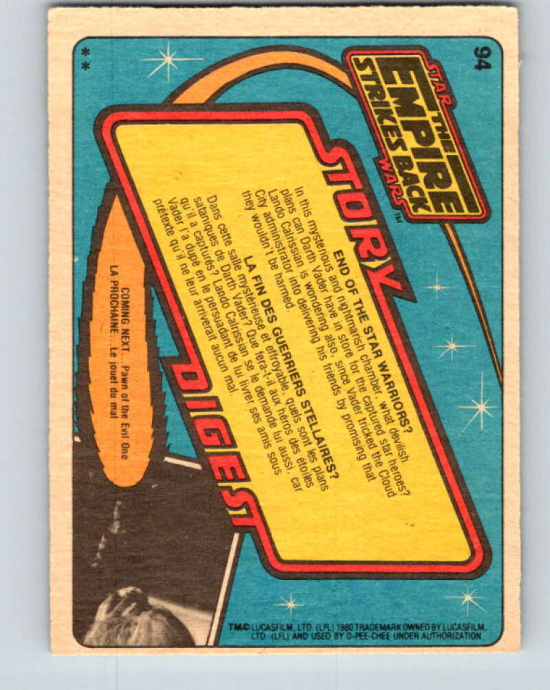 1980 OPC The Empire Strikes Back #94 End of the Star Warriors? V43032