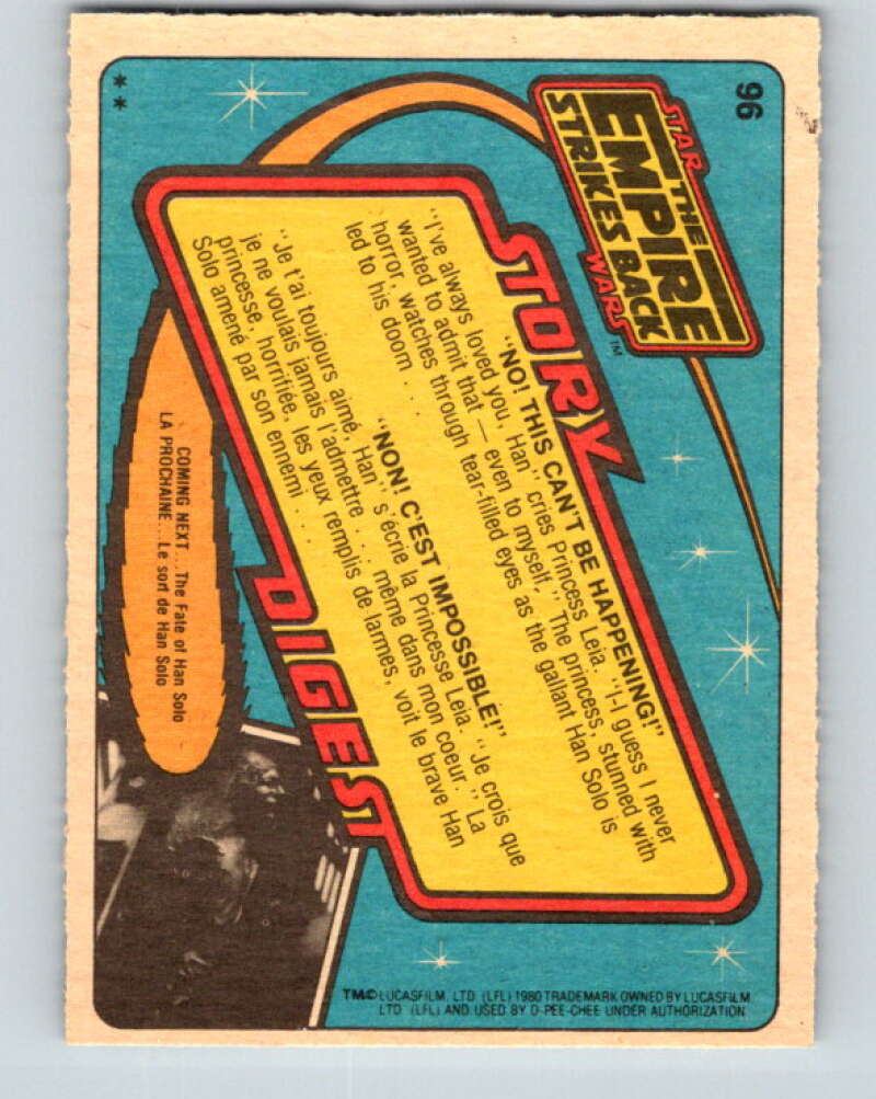 1980 OPC The Empire Strikes Back #96 No! This Can't Be Happening! V43038