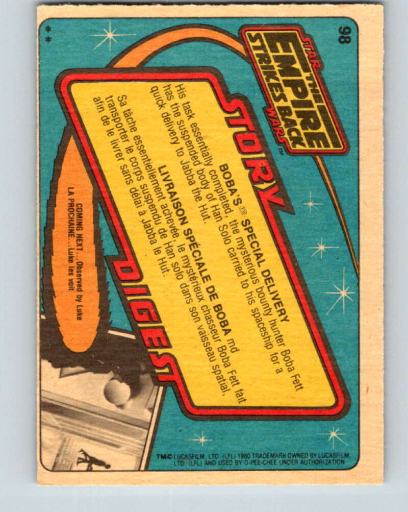 1980 OPC The Empire Strikes Back #98 Boba's Special Delivery V43041