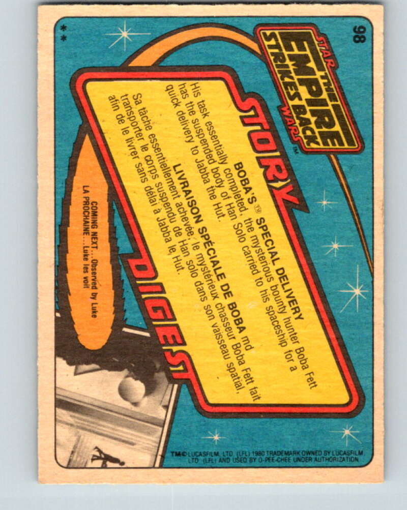 1980 OPC The Empire Strikes Back #98 Boba's Special Delivery V43043