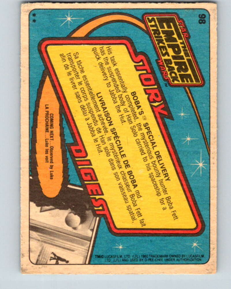1980 OPC The Empire Strikes Back #98 Boba's Special Delivery V43045