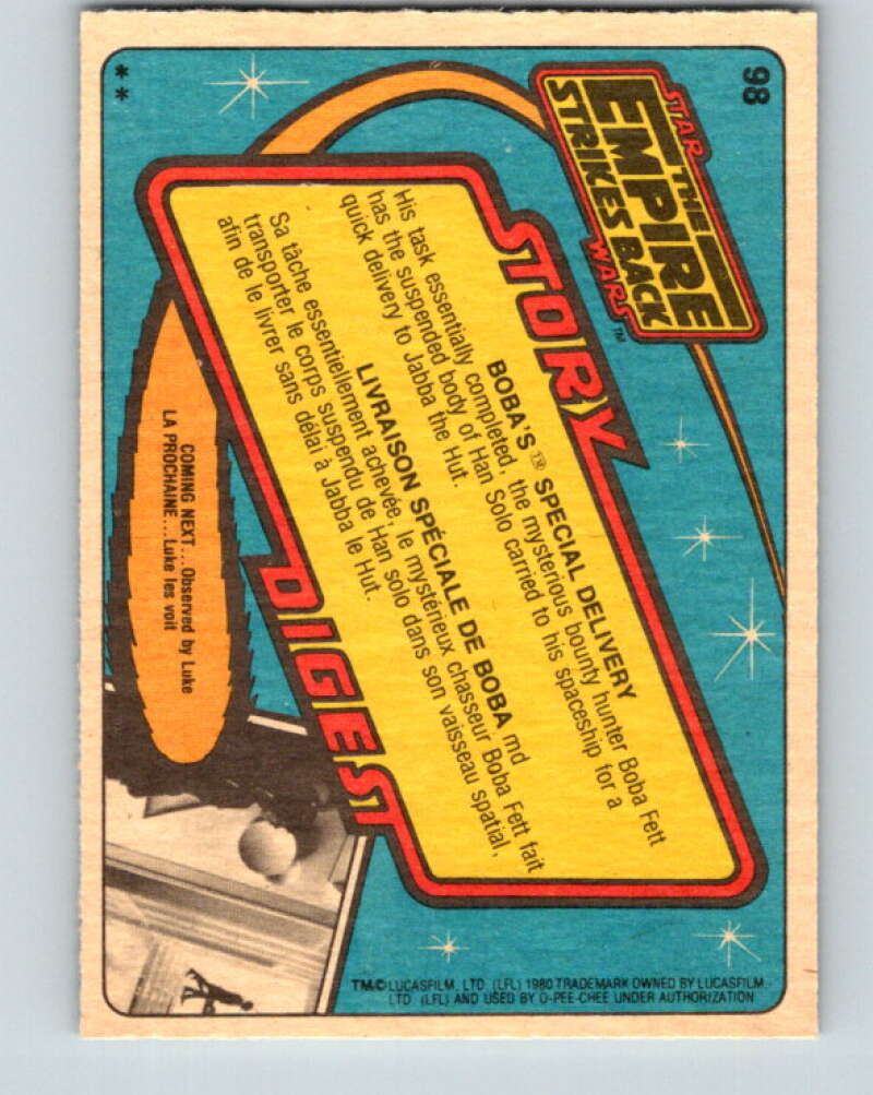 1980 OPC The Empire Strikes Back #98 Boba's Special Delivery V43046