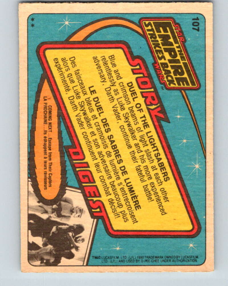 1980 OPC The Empire Strikes Back #107 Duel of the Lightsabers V43073