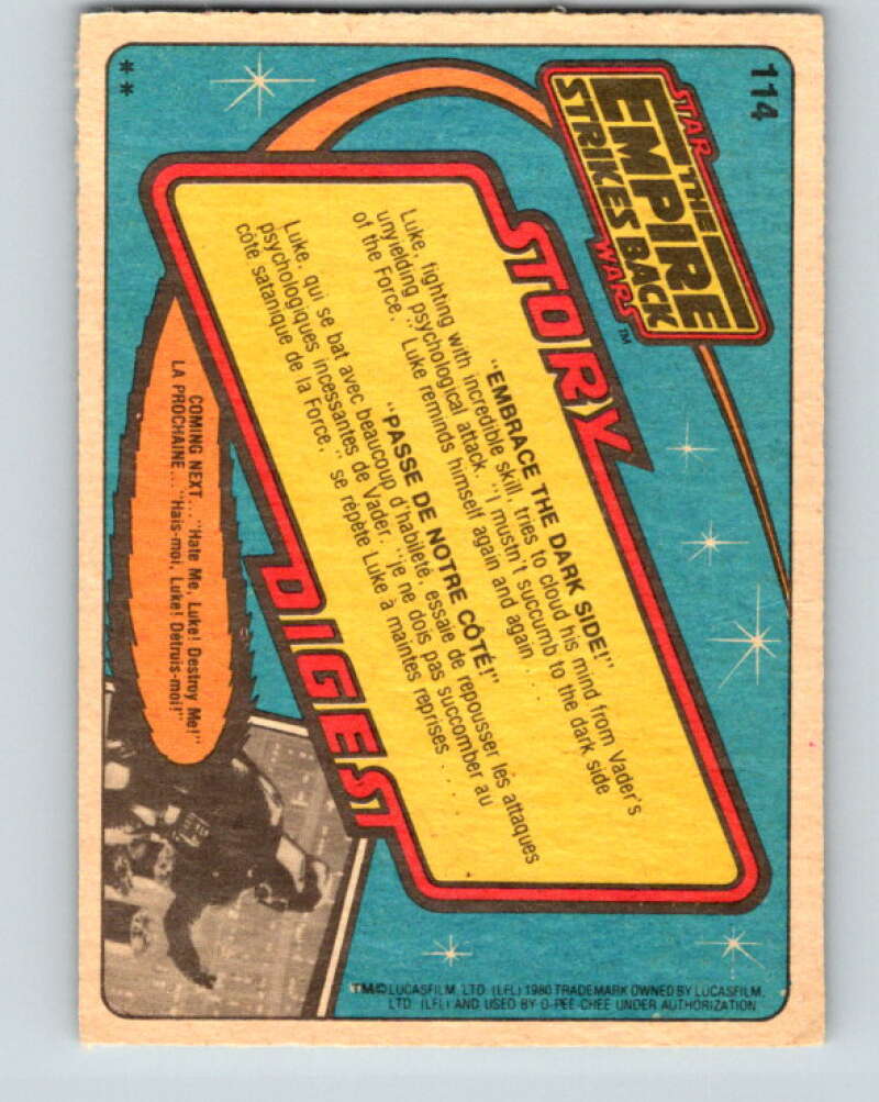 1980 OPC The Empire Strikes Back #114 Embrace the Dark Side! V43096
