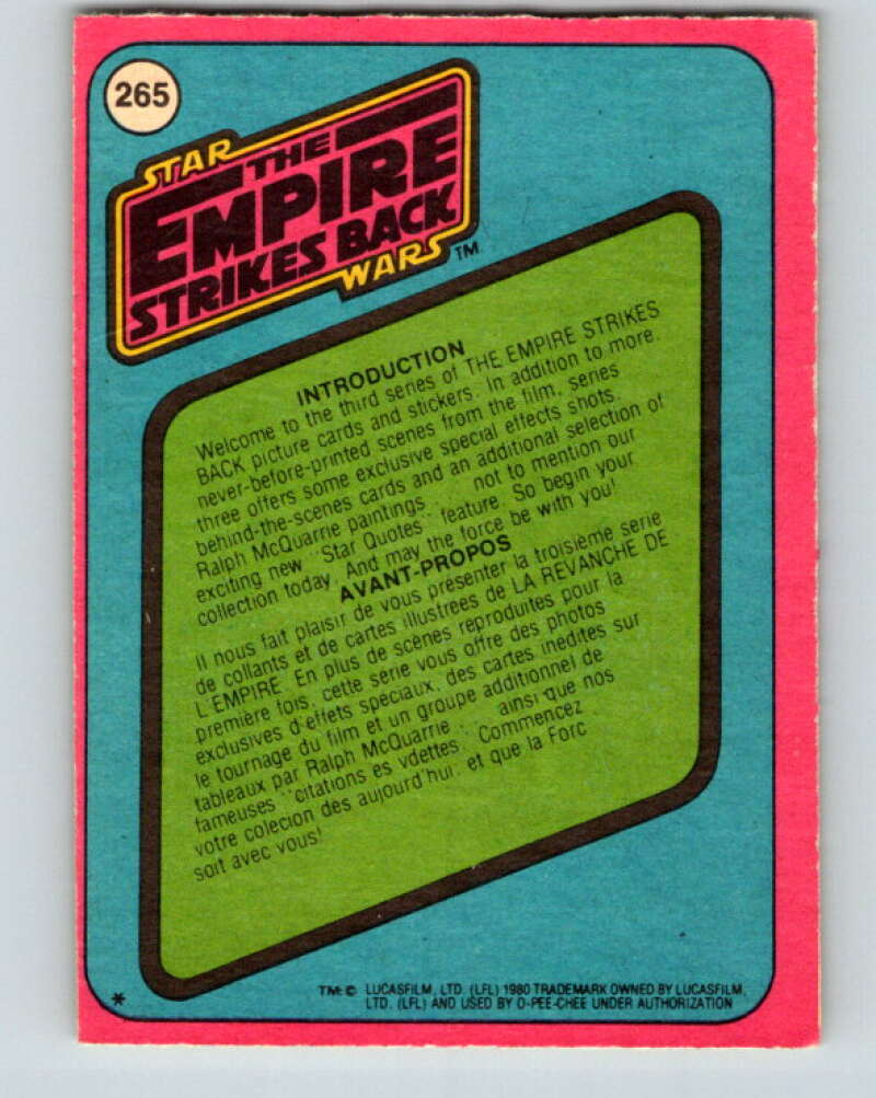 1980 OPC The Empire Strikes Back #265 Picture Card Series 3 V43158