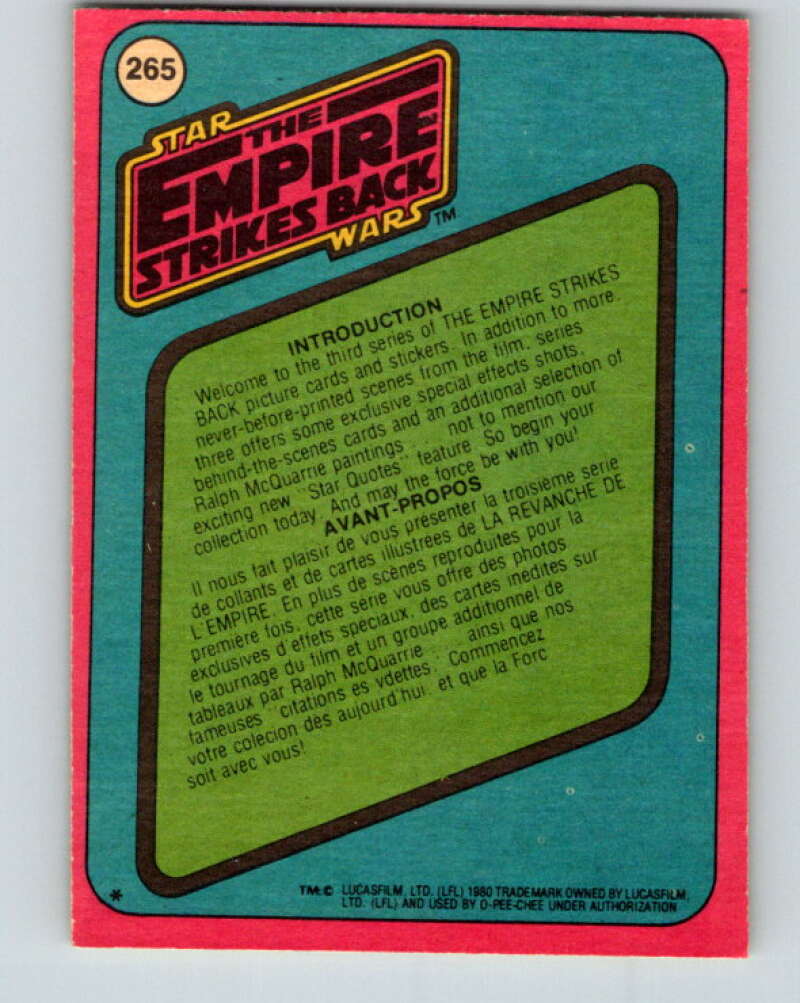 1980 OPC The Empire Strikes Back #265 Picture Card Series 3 V43159