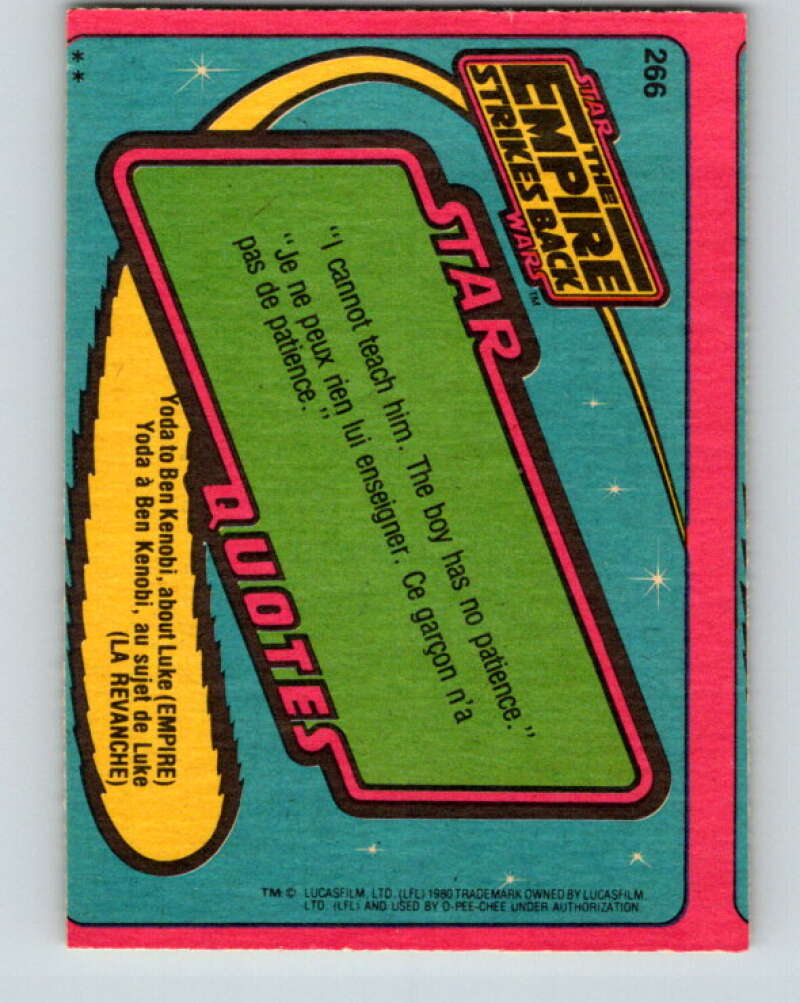 1980 OPC The Empire Strikes Back #266 Han Solo V43161