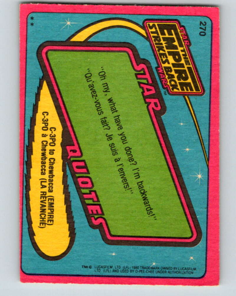 1980 OPC The Empire Strikes Back #270 R2-D2 V43171