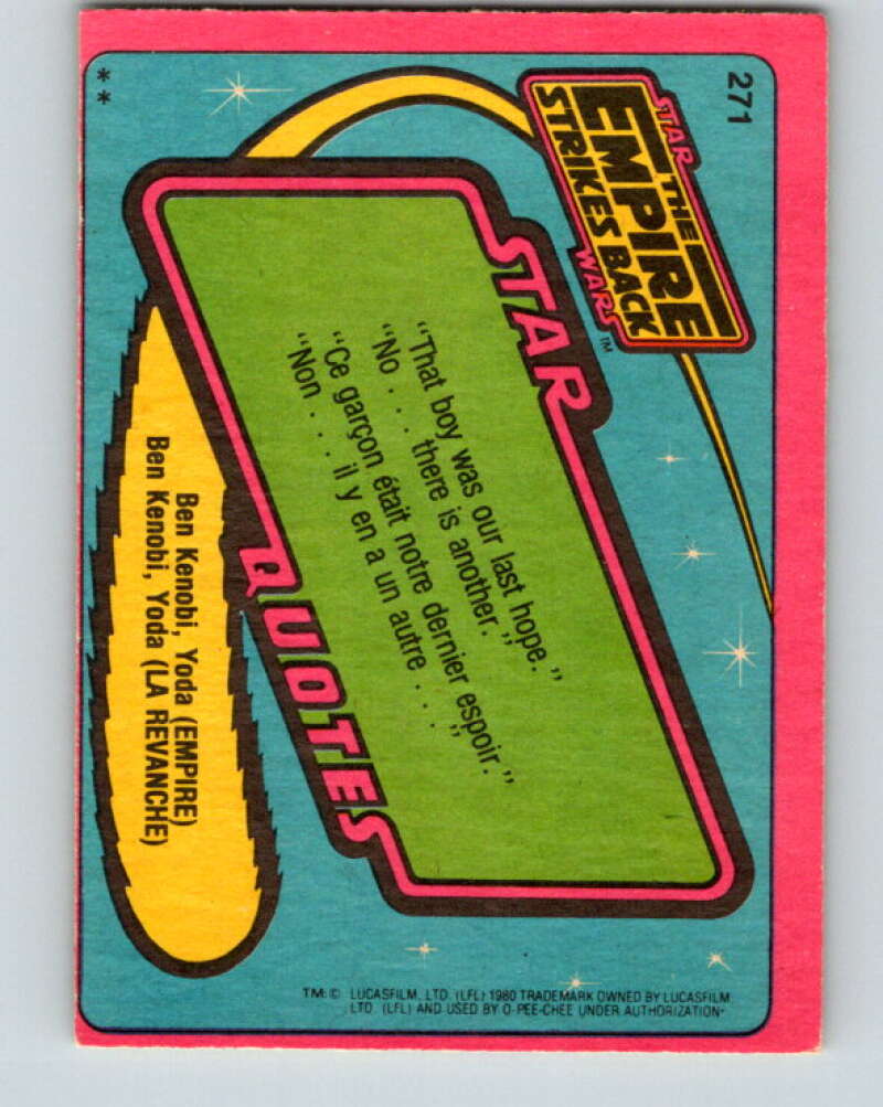1980 OPC The Empire Strikes Back #271 Darth Vader V43173