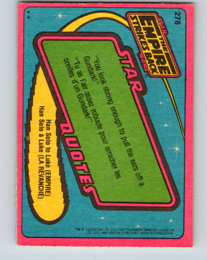 1980 OPC The Empire Strikes Back #278 Chewbacca V43180