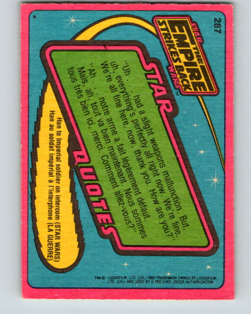 1980 OPC The Empire Strikes Back #287 Calrissian of Bespin V43196