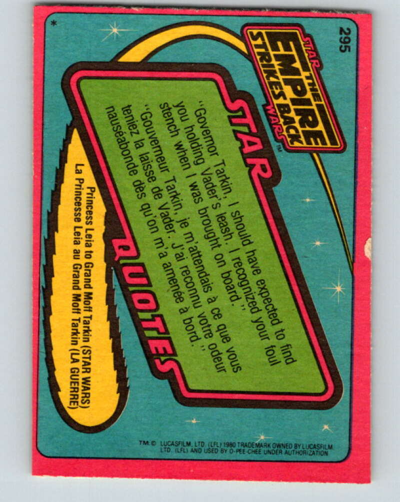 1980 OPC The Empire Strikes Back #295 Power of the Empire V43207