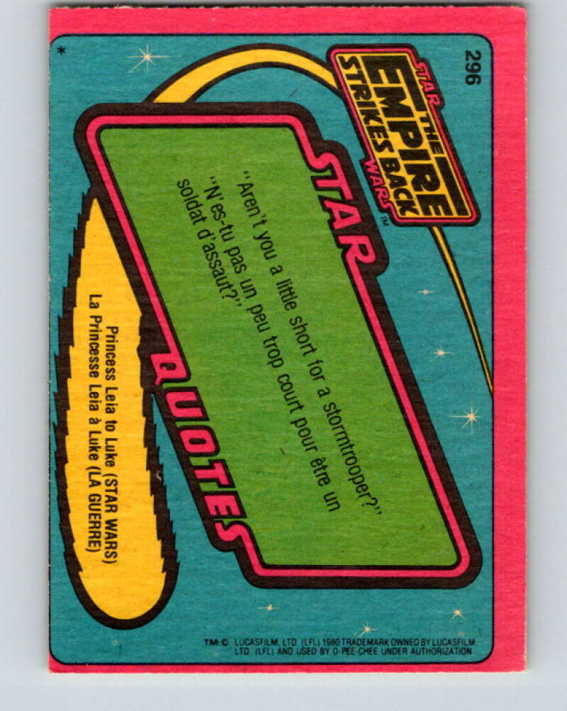 1980 OPC The Empire Strikes Back #296 Threepio In a Jam! V43208
