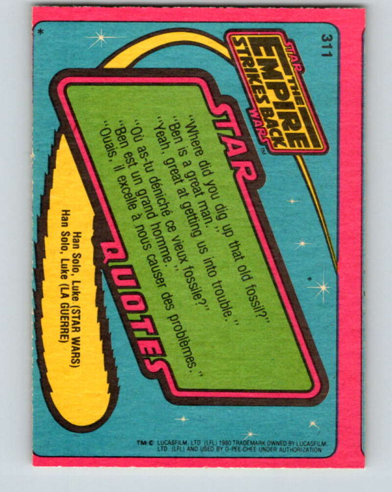 1980 OPC The Empire Strikes Back #311 The Walkers Close In! V43228
