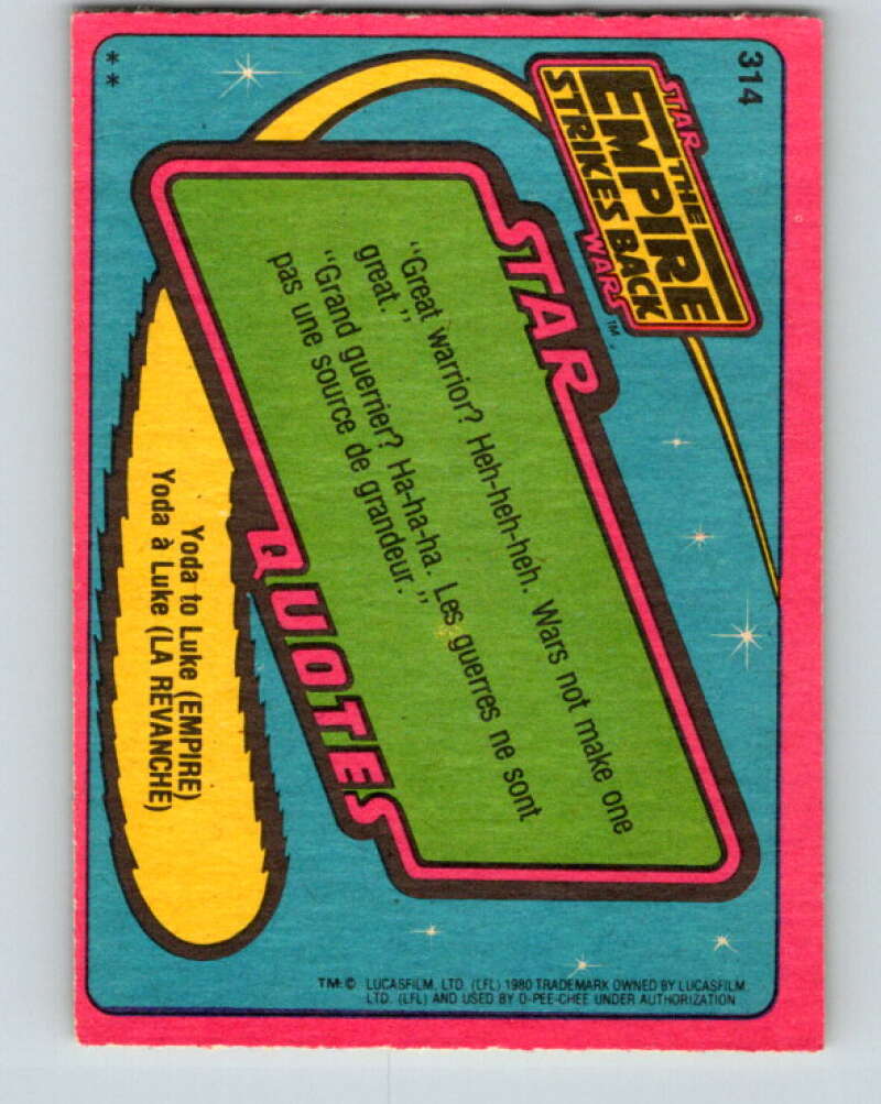 1980 OPC The Empire Strikes Back #314 The X-Wing Cockpit V43231