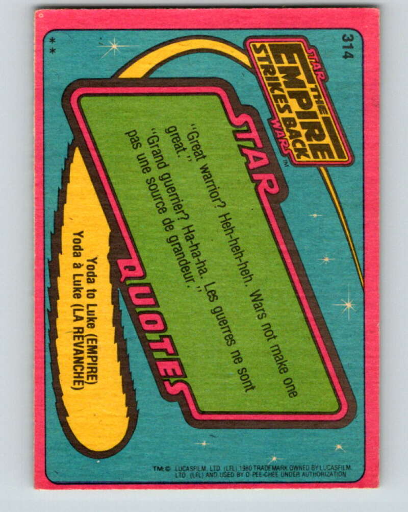 1980 OPC The Empire Strikes Back #314 The X-Wing Cockpit V43233