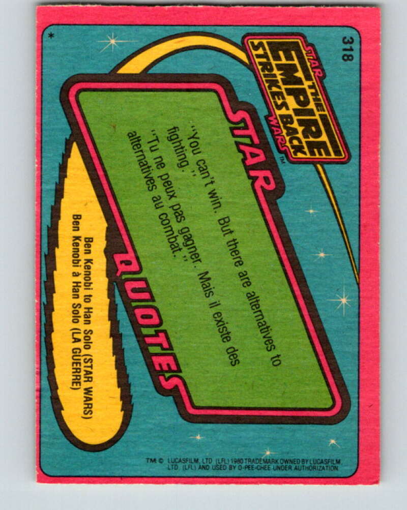 1980 OPC The Empire Strikes Back #318 The Ominous One V43243