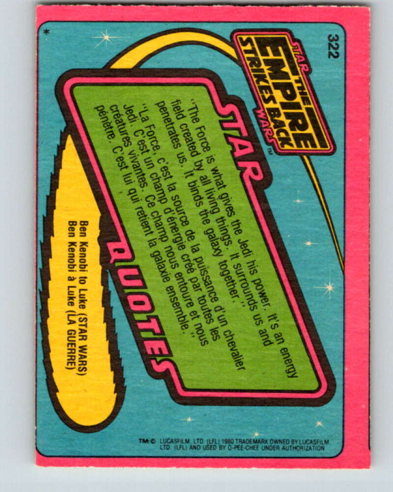 1980 OPC The Empire Strikes Back #322 The Landing V43248