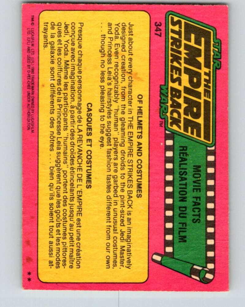 1980 OPC The Empire Strikes Back #347 Of Helmets and Costumes V43295