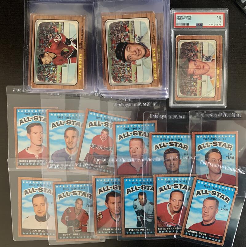 1966-67 Topps NHL Hockey Complete Set 1-132 Bobby Orr Rookie PSA - Clean Backs