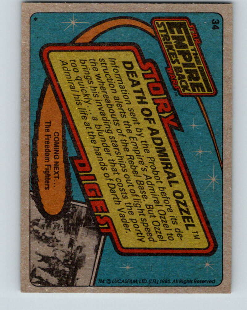 1980 Topps The Empire Strikes Back #34 Death of Admiral Ozzel V43373