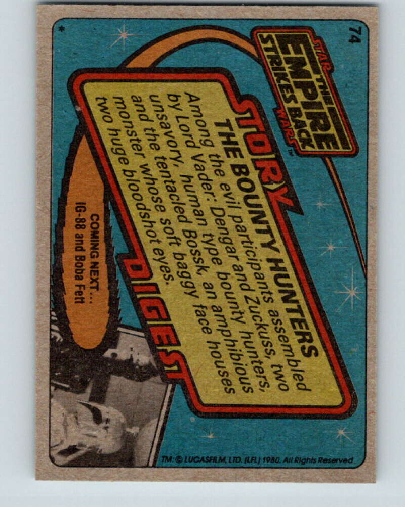 1980 Topps The Empire Strikes Back #74 The Bounty Hunters V43457