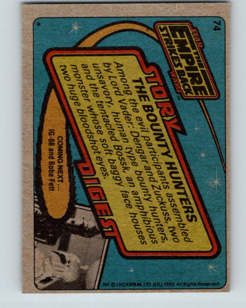 1980 Topps The Empire Strikes Back #74 The Bounty Hunters V43459