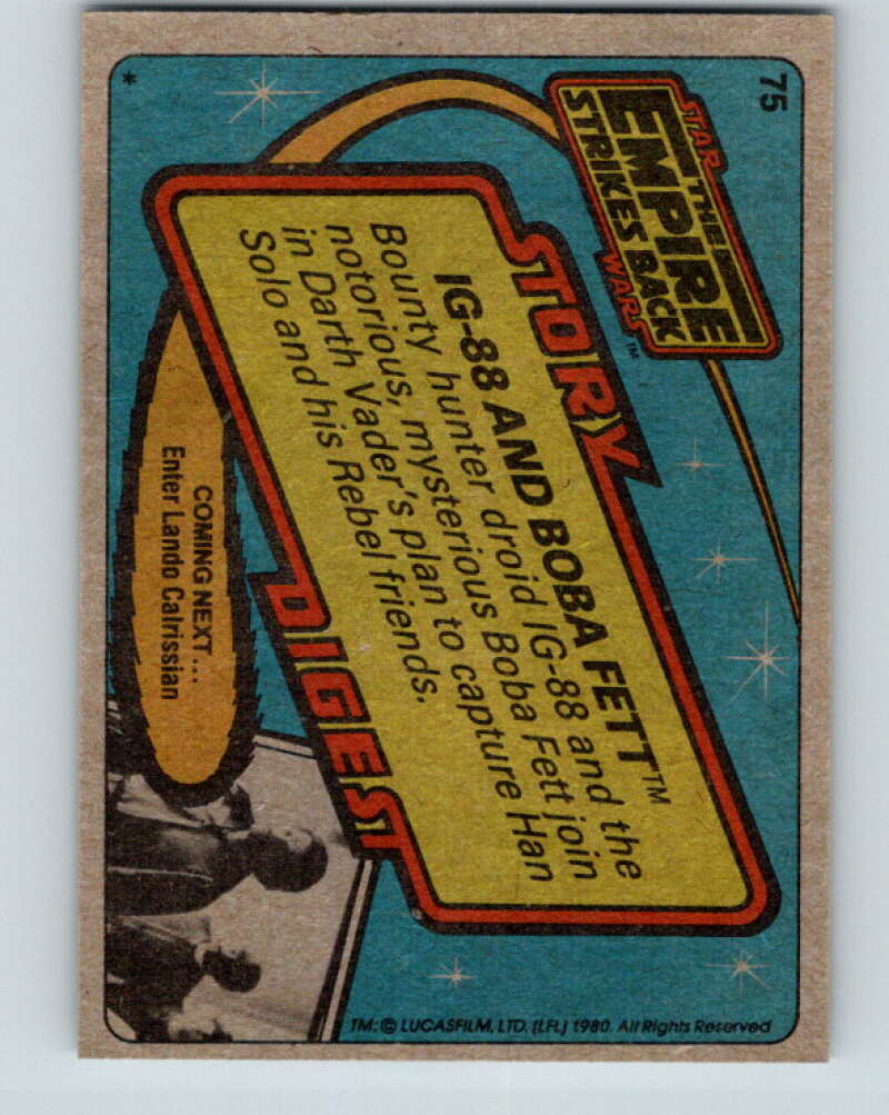 1980 Topps The Empire Strikes Back #75 IG-88 and Boba Fett V43460