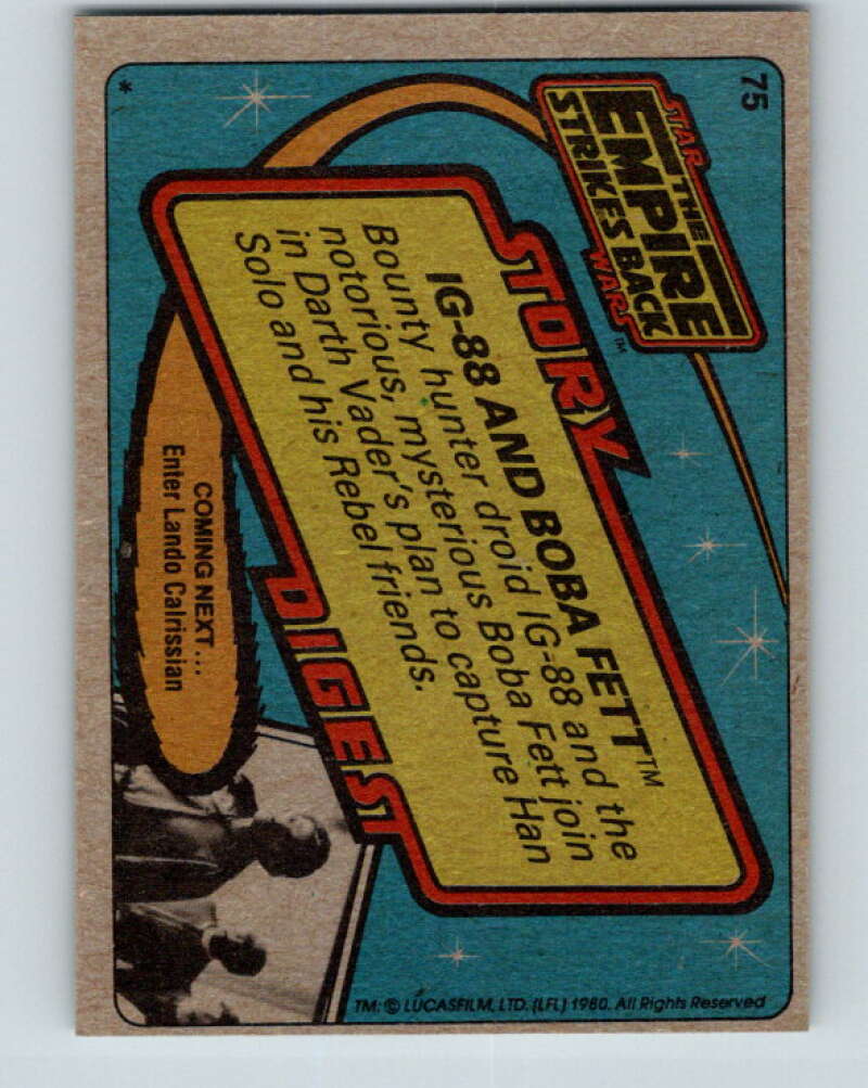 1980 Topps The Empire Strikes Back #75 IG-88 and Boba Fett V43461