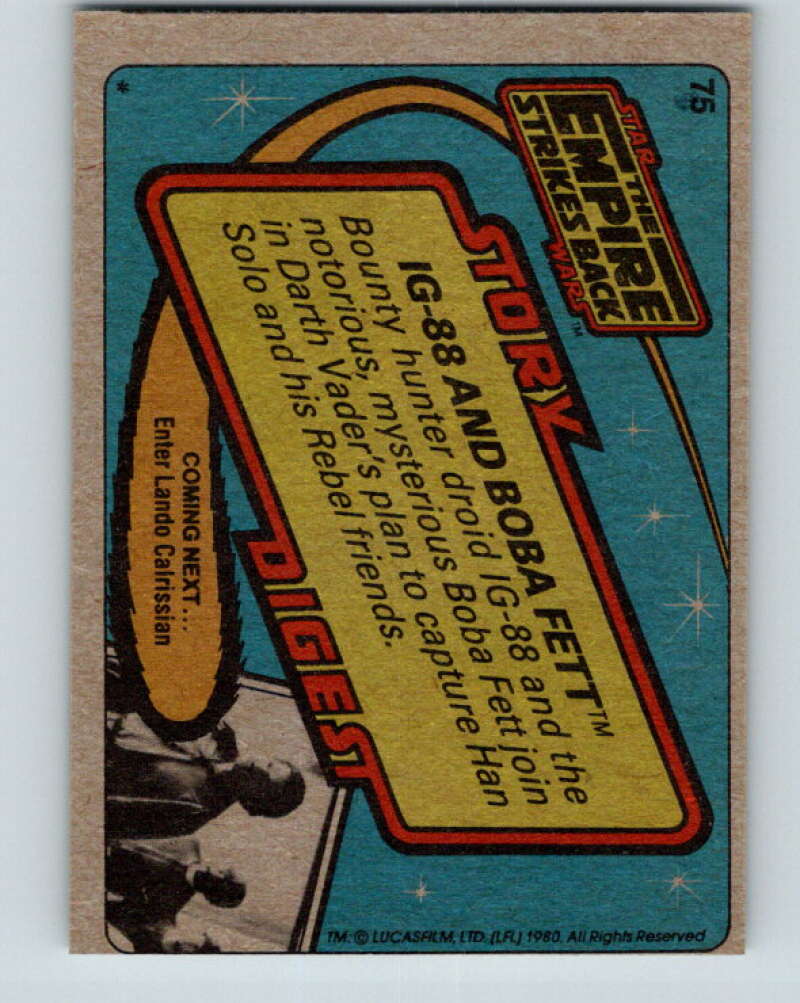 1980 Topps The Empire Strikes Back #75 IG-88 and Boba Fett V43463