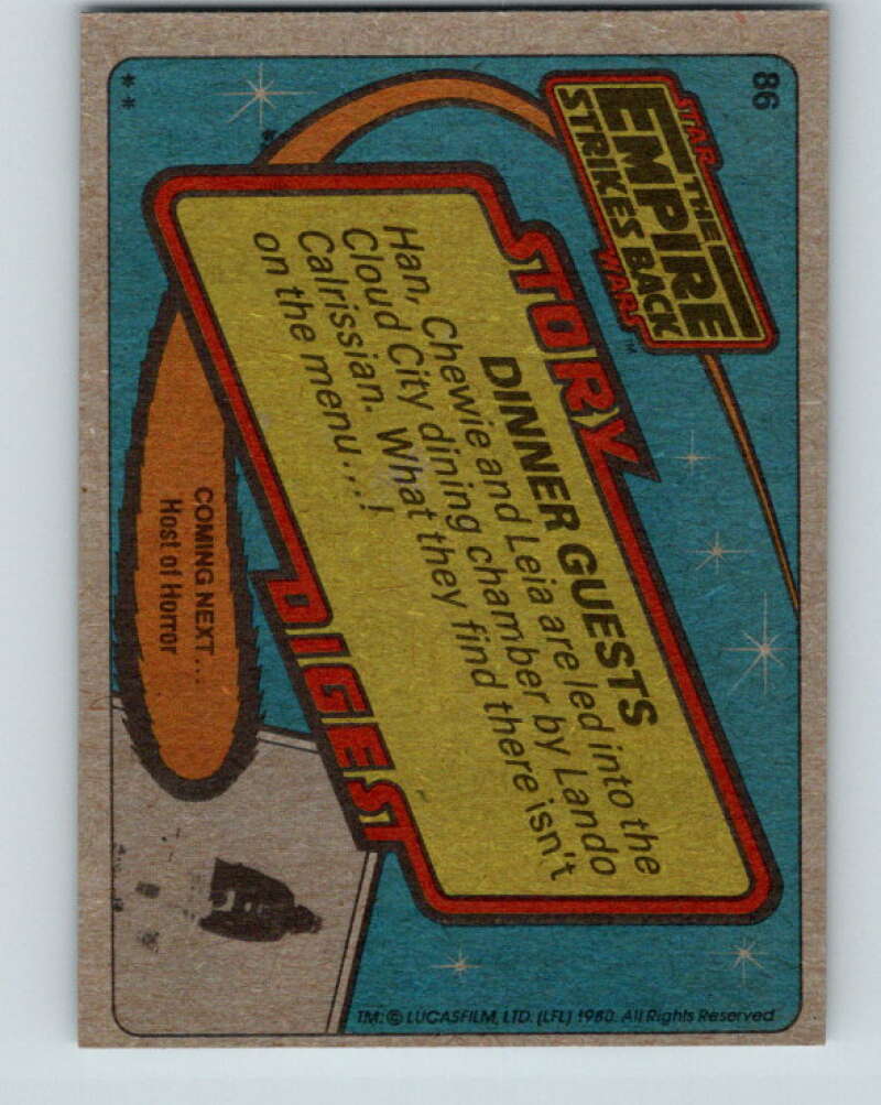 1980 Topps The Empire Strikes Back #86 Dinner Guests V43484
